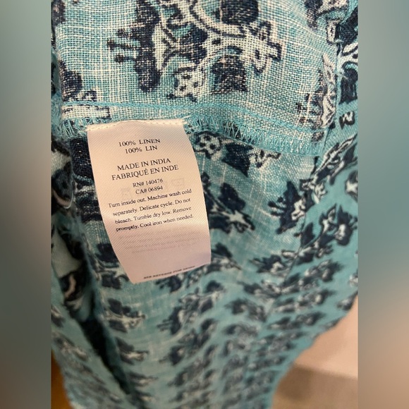 Faherty Gracie Linen Maxi Dress Blue Size Small - Picture 7 of 8